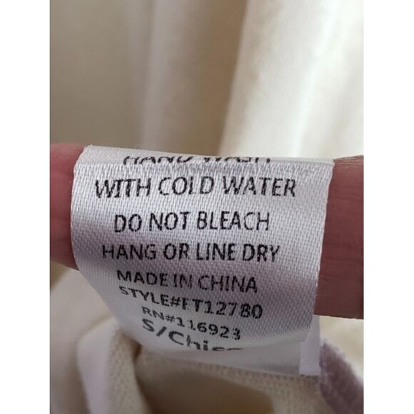 Easel Tunic Top Oversized S Purple Beige Colorblock Casual Drawstring Hem Boho - Picture 4 of 5